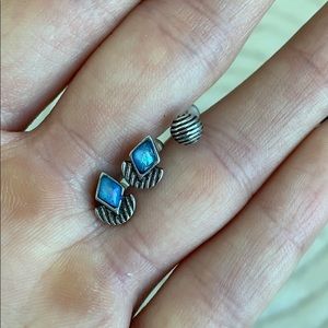 Anthropologie opal studs + 1 coordinated earring